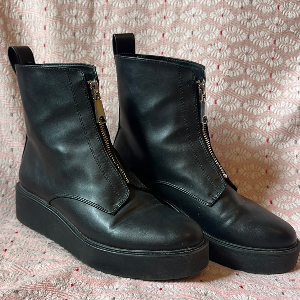 Black Front Zip Boots